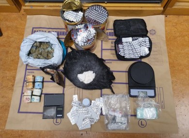 Drugs and cash recovered by gardaí