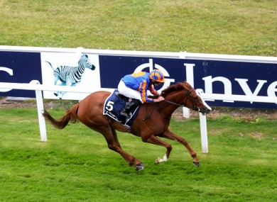 Moore crossed the line on Love nine lengths clear of the field.