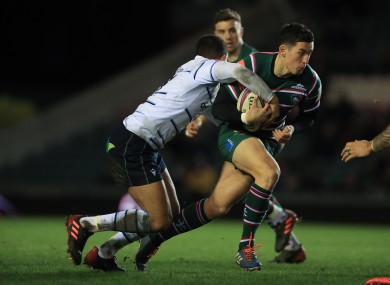 Noel Reid is tackled by Cardiff Blues' Ben Thomas in a match earlier this year.