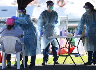A pop-up coronavirus test centre in Sydney