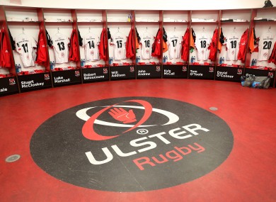 A general view of the Ulster dressing room at Kingspan Stadium (file pic).