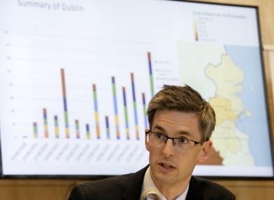 Acting Chief Medical Officer Dr Ronan Glynn at a press briefing on Monday.