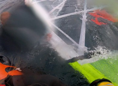 The windsurfer was rescued by the RNLI off the coast of Scotland where they were found with their equipment.
