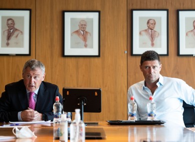 Gary Owens and Niall Quinn speak to the media today.