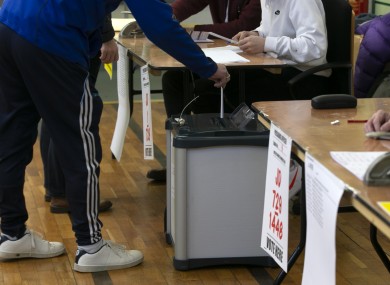 File photo. Voting in the election in February.