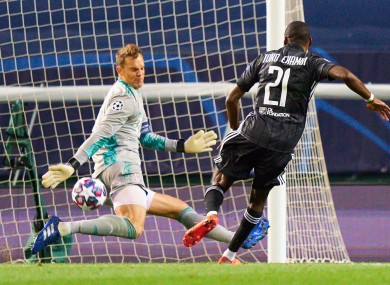 Karl Toko Ekambi went close for Lyon tonight.