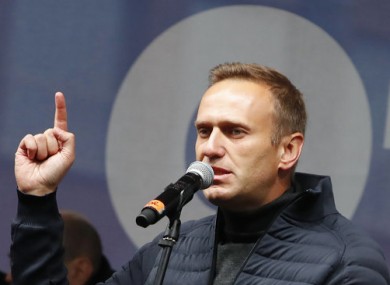Russian opposition leader Alexei Navalny during a rally in 2019.