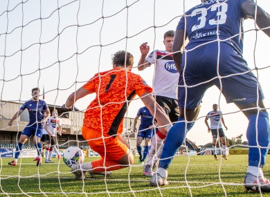 Waterford goalkeeper Tadhg Ryan is unable to save Daniel Cleary's (not pictured) equaliser.
