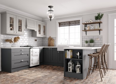 The Augusta kitchen in Light and Dust Grey tones