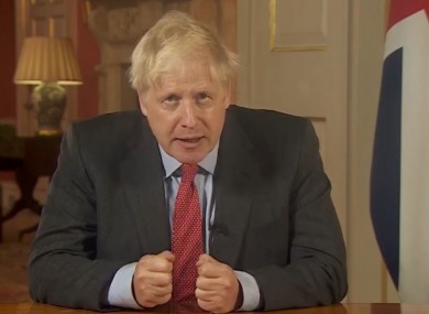 Boris Johnson told the British public of the need for fresh restrictions this evening.