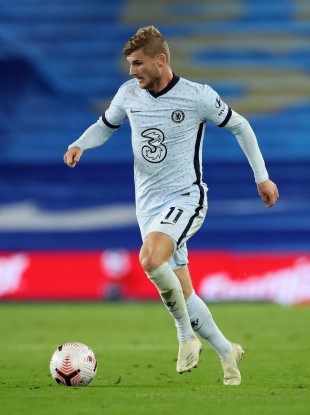Chelsea's Timo Werner during the Premier League match at the AMEX Stadium.