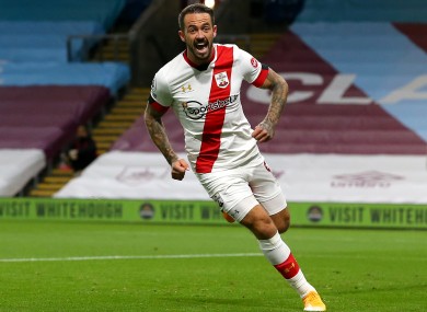 Danny Ings celebrates his goal.