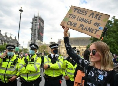 Extinction Rebellion protesters in London.