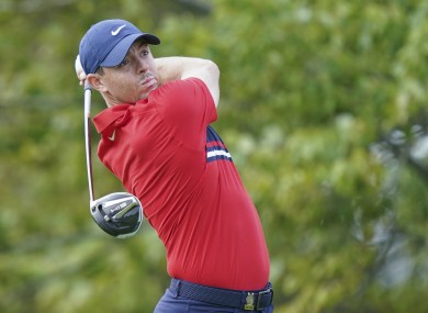Rory McIlroy practises ahead of the US Open.