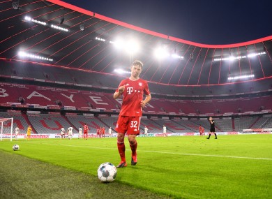 Joshua Kimmich collects a ball in the Allianz Arena during last season.