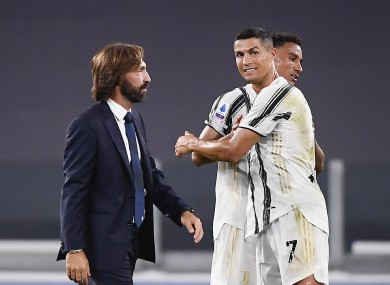 Winning start: Pirlo, left, and Ronaldo, right.