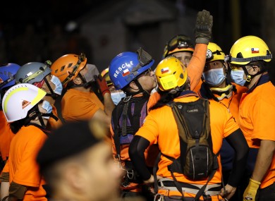 Chilean rescuers in Beirut, Lebanon.