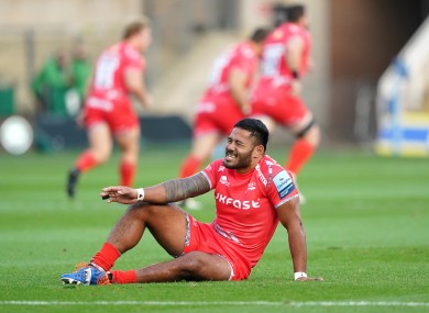 Manu Tuilagi (pictured) and Courtney Lawes were both substituted.