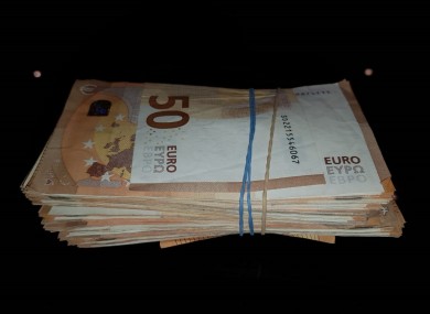 Some of the seized cash.