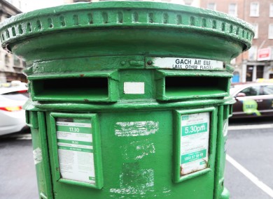 File photo of a post box in Dublin city.