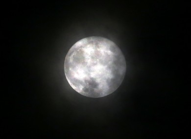 A full moon just before the end of Christmas day 2015.