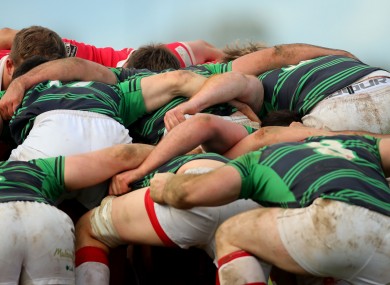 Nenagh Ormond and UL Bohs players engage in a scrum last weekend.