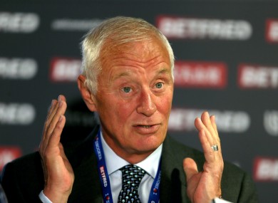 Barry Hearn has tested positive for coronavirus but is asymptomatic.