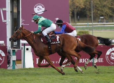 Sottsass holds off In Swoop to win the Arc.