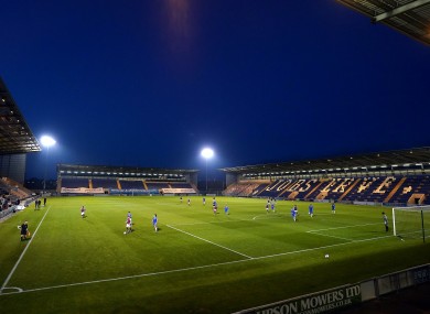 A view of Jobserve Community Stadium, the home of League Two club Colchester United.