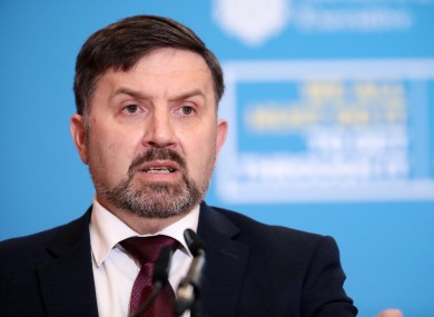 Health Minister Robin Swann during a press conference in Parliament Buildings, Stormont