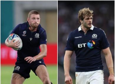 Scotland's Finn Russell and Rchie Gray.