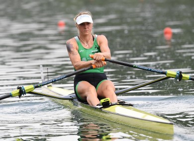Sanita Puspure was second in today's semi-final (file pic).