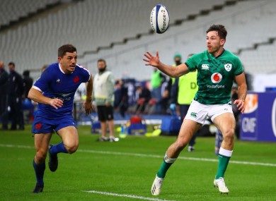 Hugo Keenan came close to scoring away to France last time out.