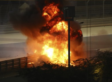 The flames from which Romain Grosjean walked away.