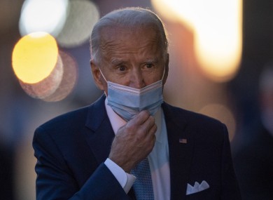 Joe Biden speaks to reporters yesterday