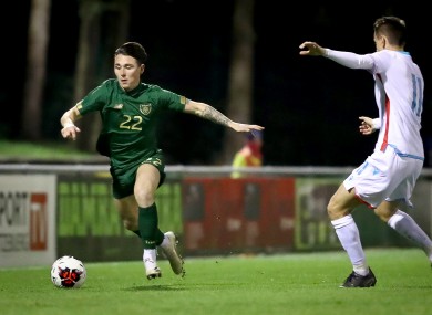 Ireland's Danny McNamara pictured on the ball.