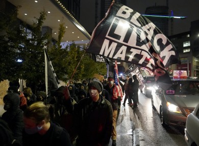 Protesters marching in Seattle