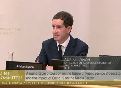 Adrian Lynch, the director of audience channels speaking at the Oireachtas Committee today.