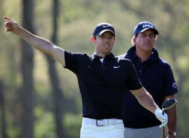 Rory McIlroy and Phil Mickelson pictured together in 2019.