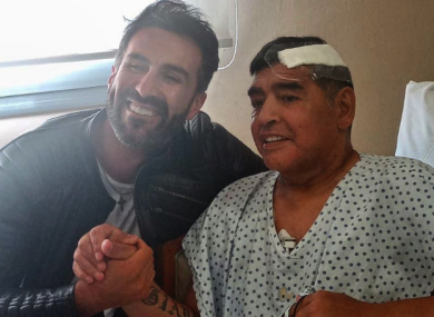 Dr Leopoldo Luque with Diego Maradona.
