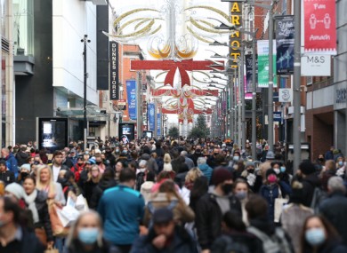 Shoppers on Henry Street in Dublin on Saturday.