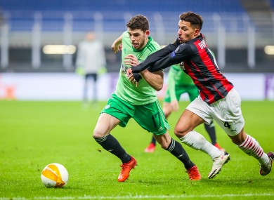 Celtic's Ryan Christie in action during the match.