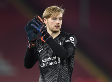 Liverpool goalkeeper Caoimhin Kelleher (file pic).