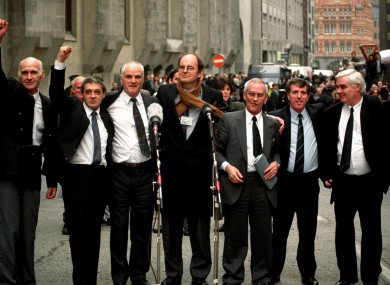 The Birmingham Six after being released in March 1991