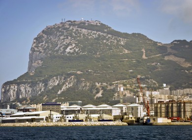 The Rock of Gibraltar seen from the sea