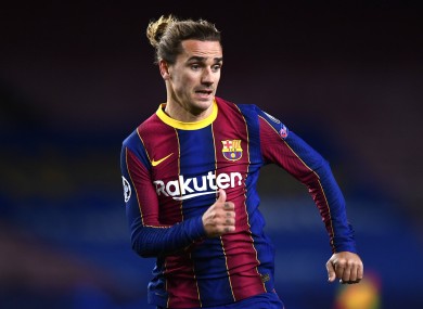Antoine Griezmann lining out for Barcelona in the Champions League this week.