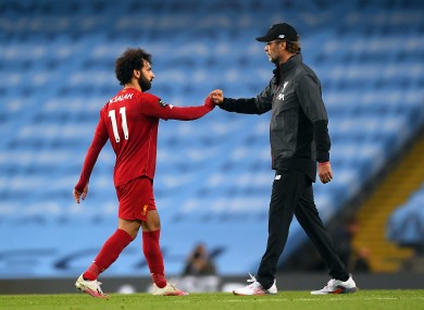 Liverpool manager Jurgen Klopp and Mohamed Salah.
