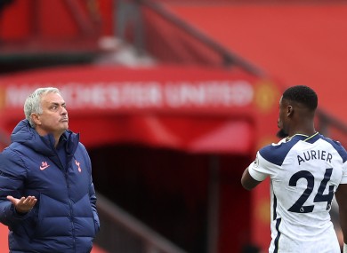 Jose Mourinho and Serge Aurier (file pic).