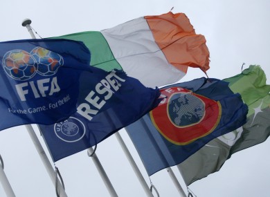 Flags fly outside of FAI HQ in Abbottstown.