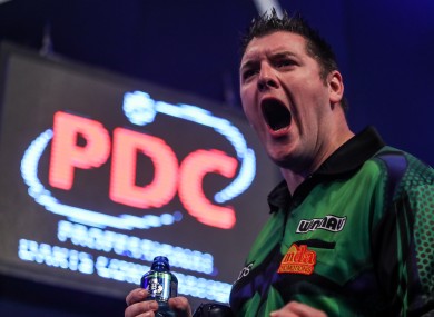 Winner winner: Daryl Gurney celebrates.